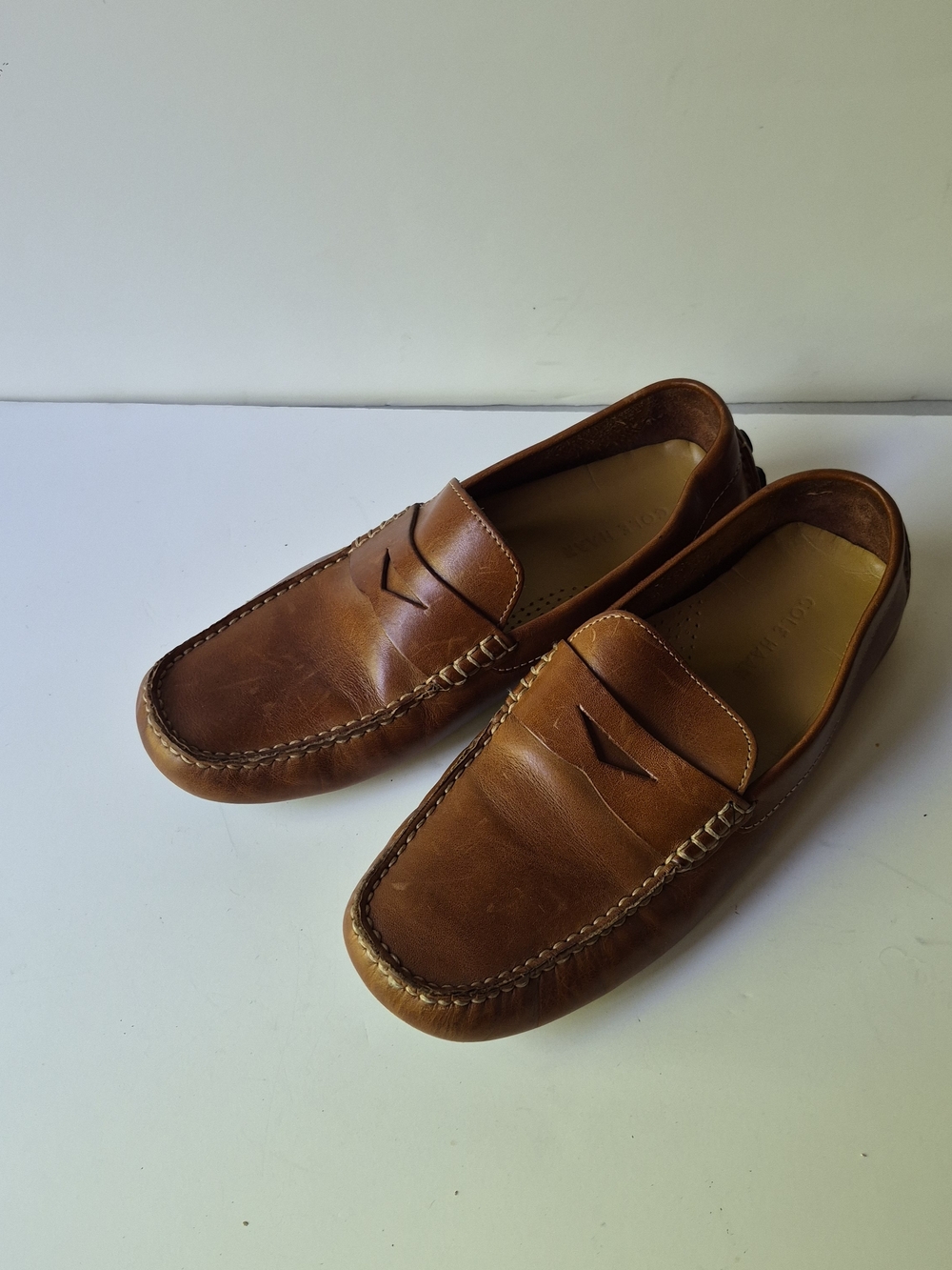Cole Haan Men's Cognac Leather Penny Loafers